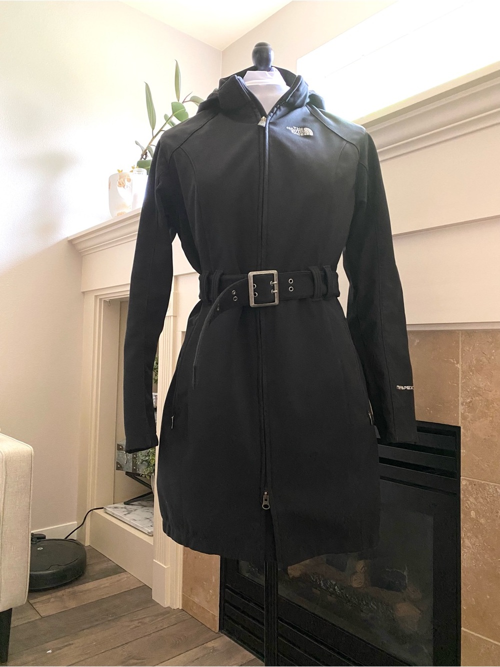EUC The North Face Women’s TNF Apex Black All Weather Fleece Lined Trench Coat